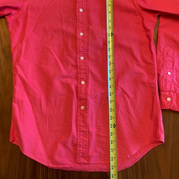 Ralph Lauren Button Down Shirt Solid Red - Picture 6 of 6